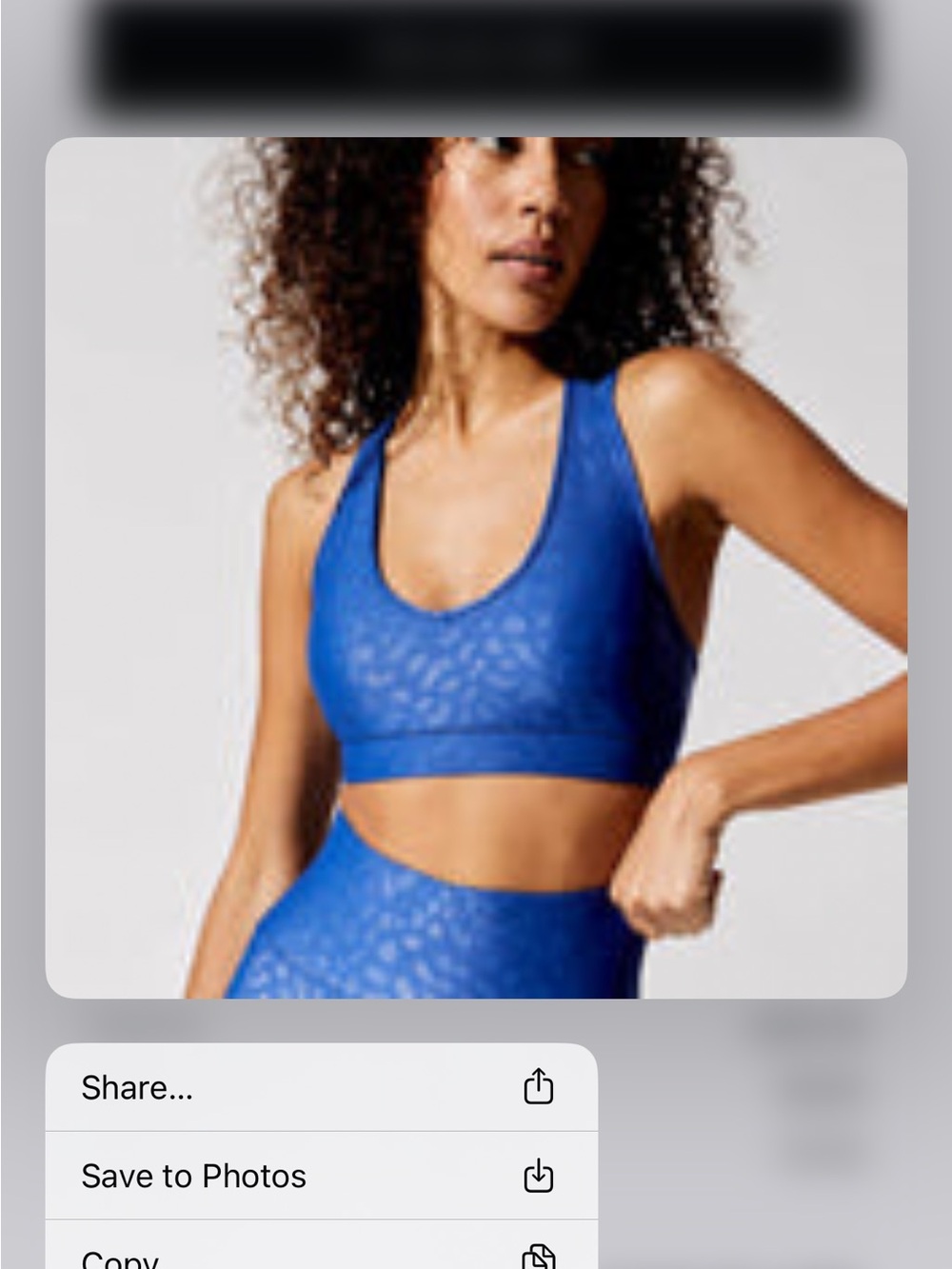 Carbon38 Royal Blue Scoop-Neck Seamless Sports Bra and Leggings